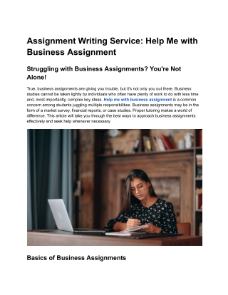 assignment writing service help me with business