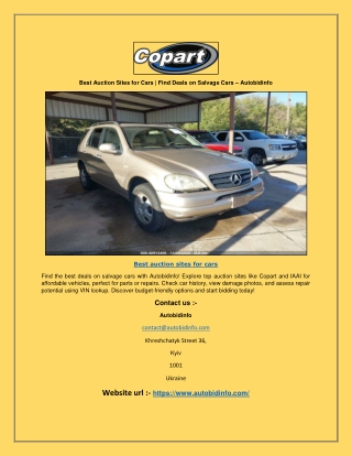Best Auction Sites for Cars | Find Deals on Salvage Cars - Autobidinfo
