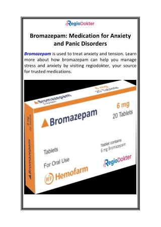 Bromazepam Medication for Anxiety and Panic Disorders.pdf1
