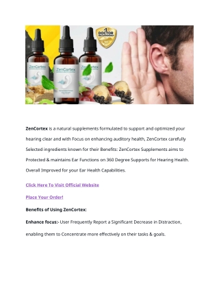 zencortex is a natural supplements formulated