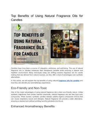 top benefits of using natural fragrance oils