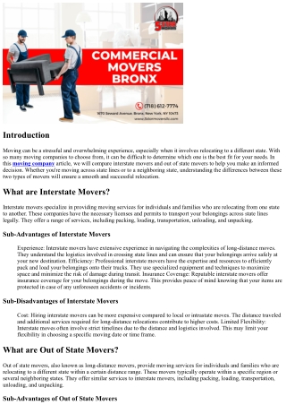 Interstate Movers vs. Out of State Movers: Which is Best for You?