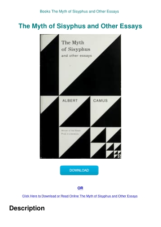 Books  The Myth of Sisyphus and Other Essays