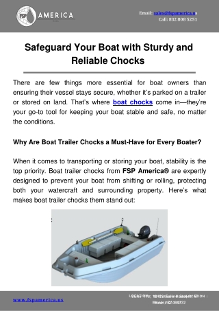 Safeguard Your Boat with Sturdy and Reliable Chocks