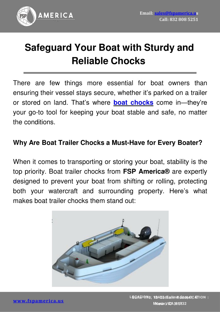 safeguard your boat with sturdy and reliable chocks