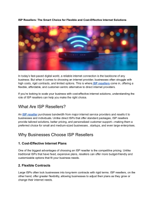 isp resellers the smart choice for flexible
