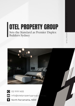 Otel Property Group Sets the Standard as Premier Duplex Builders Sydney