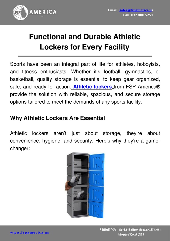 functional and durable athletic lockers for every facility