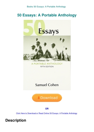 Books  50 Essays A Portable Anthology