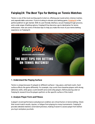 Fairplay24_ The Best Tips for Betting on Tennis Matches