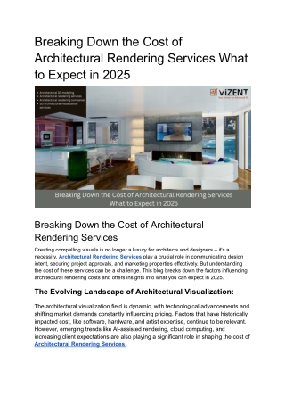 breaking down the cost of architectural rendering