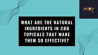 what are the natural ingredients in cbd topicals