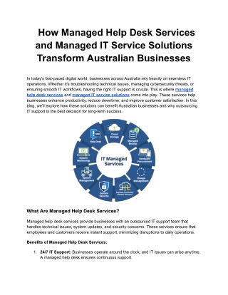 How Managed Help Desk Services and Managed IT Service Solutions Transform Australian Businesses