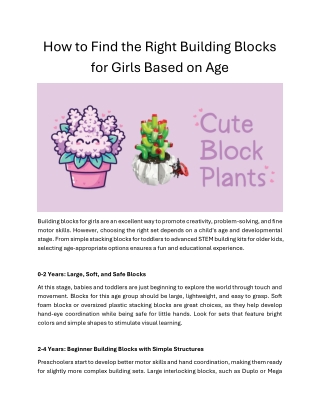 how to find the right building blocks for girls
