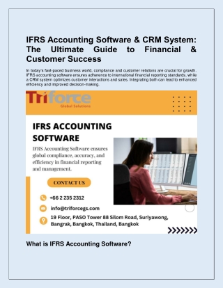 IFRS Accounting Software & CRM System The Ultimate Guide to Financial & Customer Success.