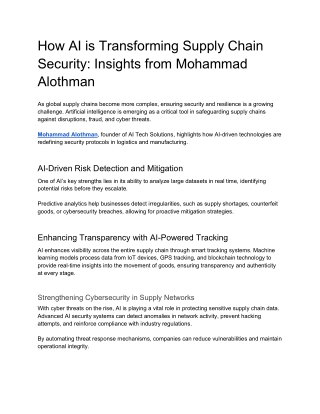 how ai is transforming supply chain security