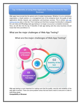 Top 10 Benefits of Using Web Application Testing Services for Your Business