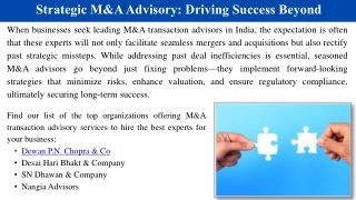 Strategic M&A Advisory: Driving Success Beyond Deal