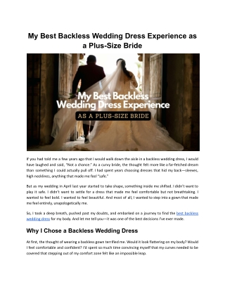 My Best Backless Wedding Dress Experience as a Plus-Size Bride