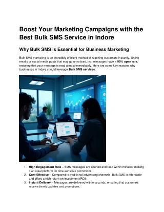 Boost Your Marketing Campaigns with the Best Bulk SMS Service in Indore