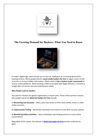 Black Hat Hacker Hire | Aurora Hackers