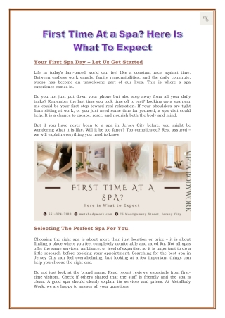 your first spa day let us get started