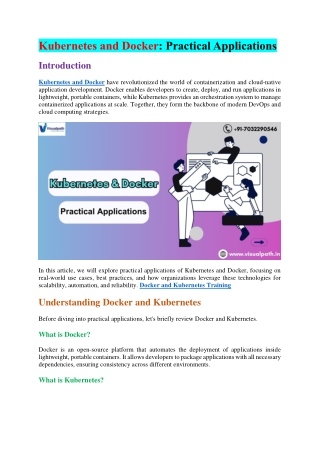 kubernetes and docker practical applications