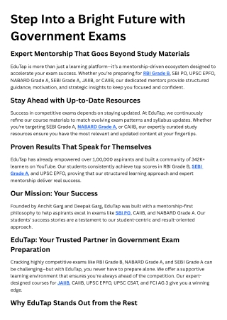 Step Into a Bright Future with Government Exams