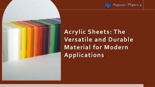 Acrylic Sheets: The Versatile and Durable Material for Modern Applications