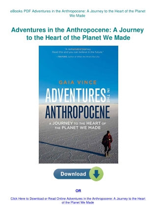 eBooks PDF Adventures in the Anthropocene A Journey to the Heart of the Planet We Made