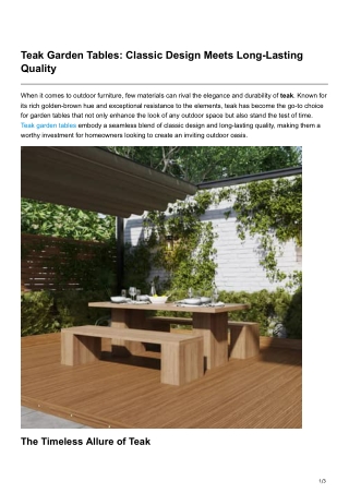 Teak Garden Tables Classic Design Meets Long-Lasting Quality