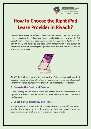 how to choose the right ipad lease provider