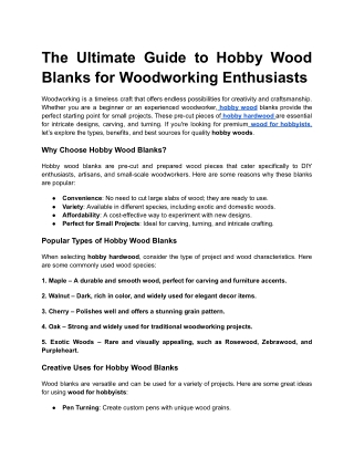 the ultimate guide to hobby wood blanks