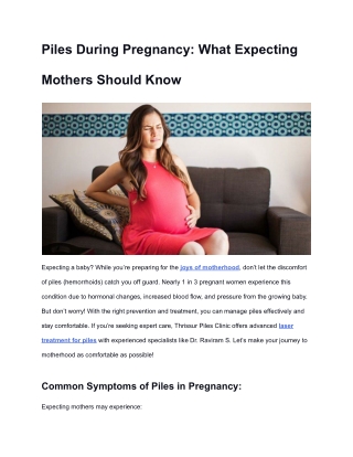 Piles During Pregnancy_ What Expecting Mothers Should Know