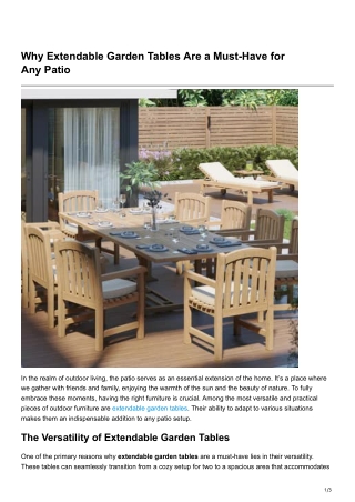 Why Extendable Garden Tables Are a Must-Have for AnyPatio