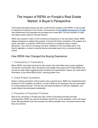 KS Group- The Impact of RERA on Punjab’s Real Estate Market_ A Buyer’s Perspective