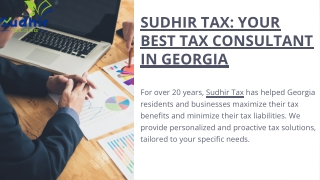Best tax consultant in georgia| Sudhir Tax
