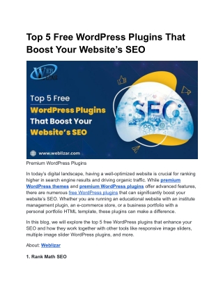 top 5 free wordpress plugins that boost your