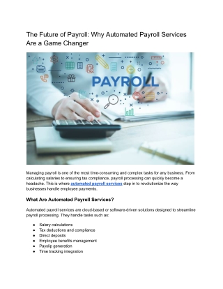 the future of payroll why automated payroll