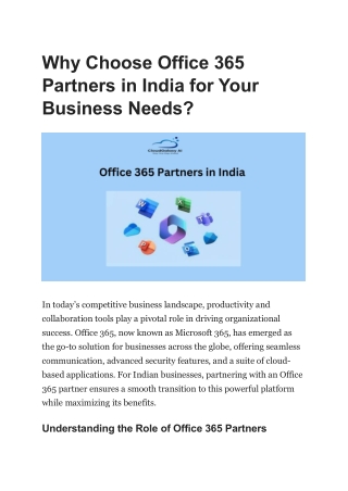 Best Office 365 Partners in India: Empowering Your Business