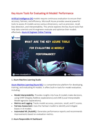 key azure tools for evaluating ai models