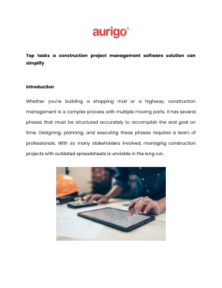 top tasks a construction project management