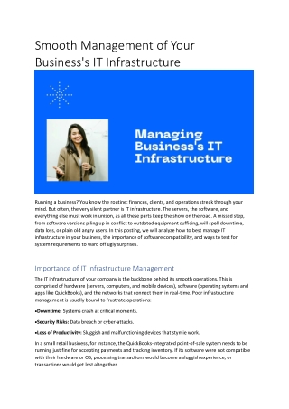 smooth management of your business