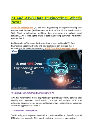ai and aws data engineering what s next
