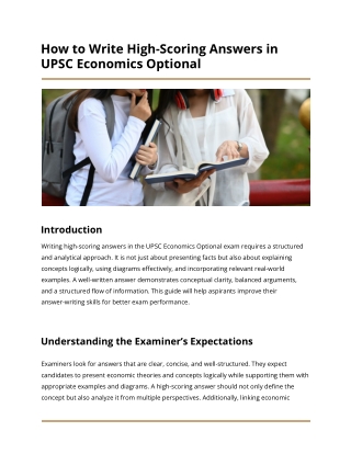 how to write high scoring answers in upsc