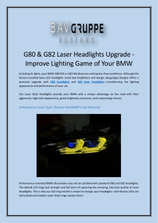 G80 & G82 Laser Headlights Upgrade - Improve Lighting Game of Your BMW.docx