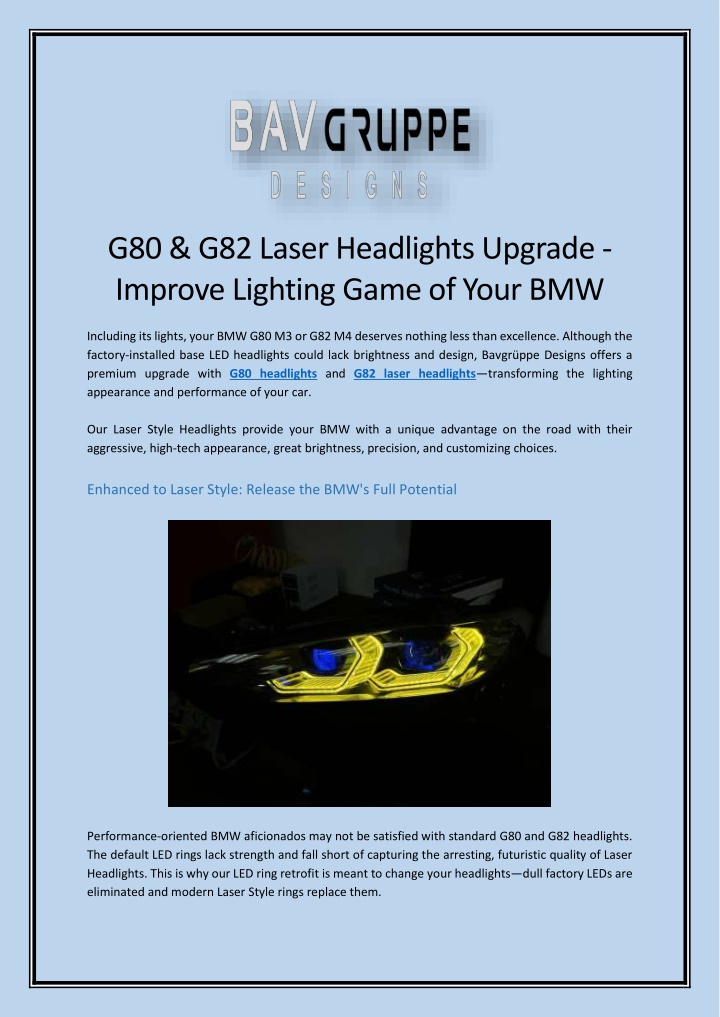 g80 g82 laser headlights upgrade improve lighting