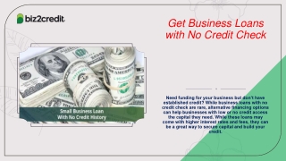 get business loans with no credit check