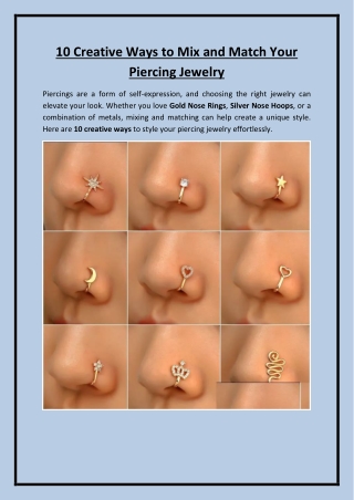 10 Creative Ways to Mix and Match Your Piercing Jewelry