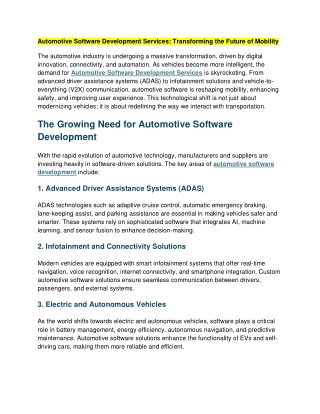 automotive software development services